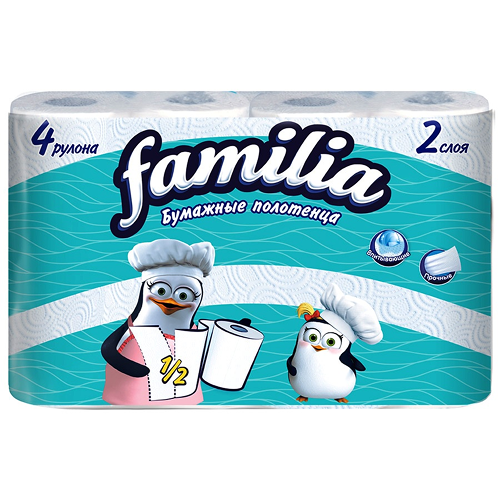 Familia Խոհանոցի Սրբիչ Սպիտակ 2շ 4 գլան