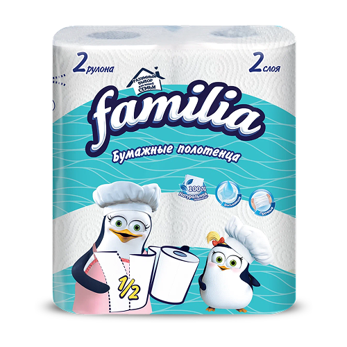 Familia Խոհանոցի Սրբիչ Սպիտակ 2շ 2 գլան