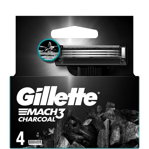 Gillette Mach 3 Charcoal Картриджи 4штук
